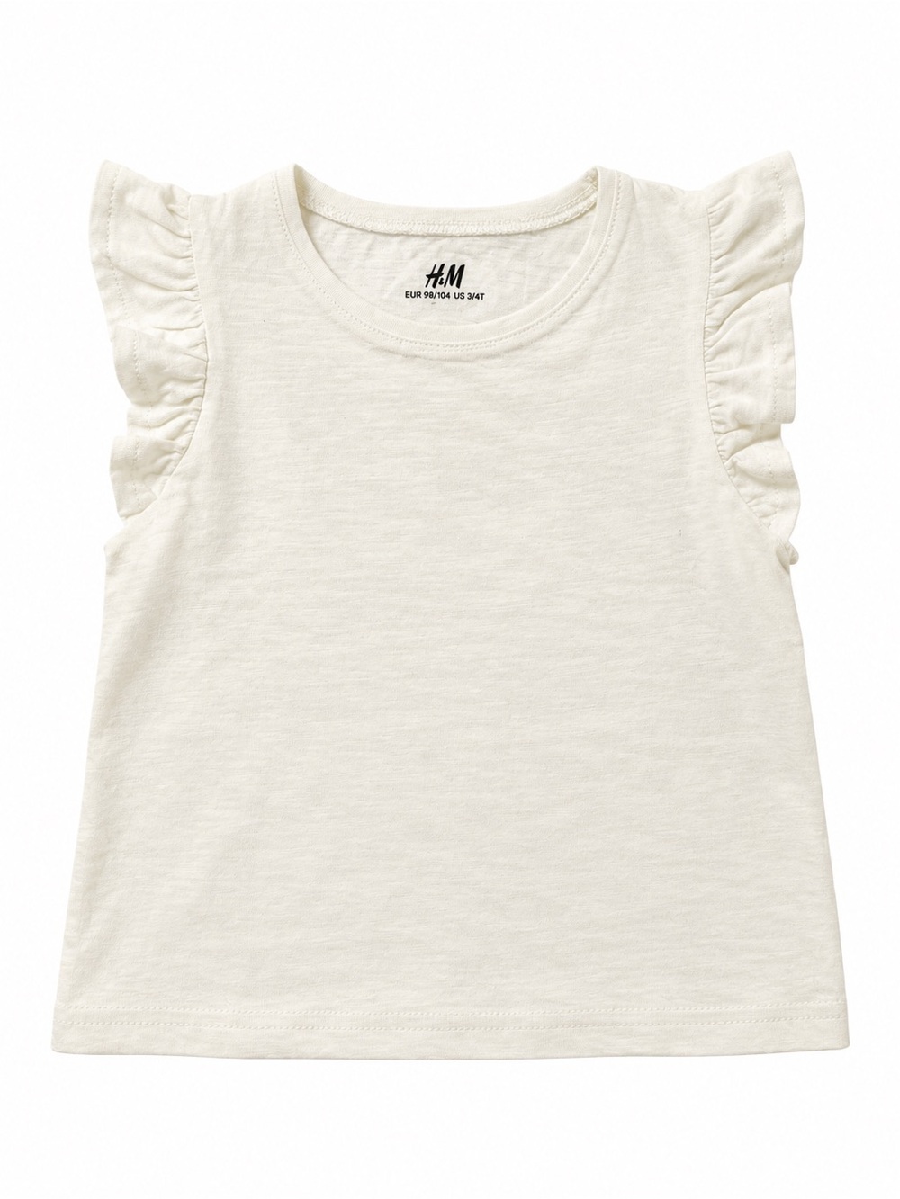 H&M Cream Flutter Sleeve Tee